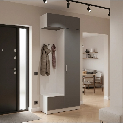 Набор мебели для прихожей "Марсель-201" МР 01-201 В2490 Ш1000 Г420 (ЛДСП Графит серый) Набор мебели для прихожей "Марсель-201" МР 01-201 В2490 Ш1000 Г420 (ЛДСП Графит серый)